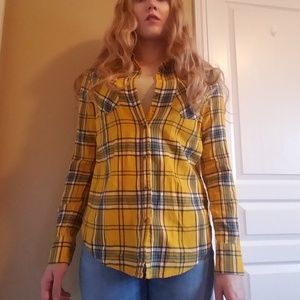 Merona Yellow Plaid Button-Up Shirt